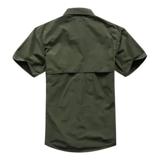 Camisa De Manga Curta Marrom - L - Tactical Eagle Estilo 511