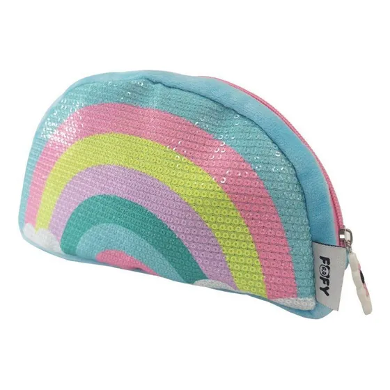 Estojo Escolar Arco Iris Paete Glitter Fofy