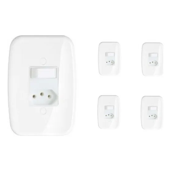 5x Cj Interruptor Simples + Tomada 10a Schneider Claris