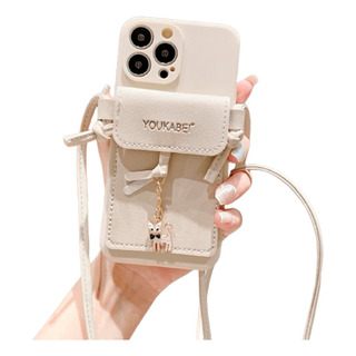 Capinha Capa Para iPhone 12 Pro Max Alça Porta Cartão Creme Capinha Capa Para iPhone 12 Pro Max Alça Porta Cartão Creme