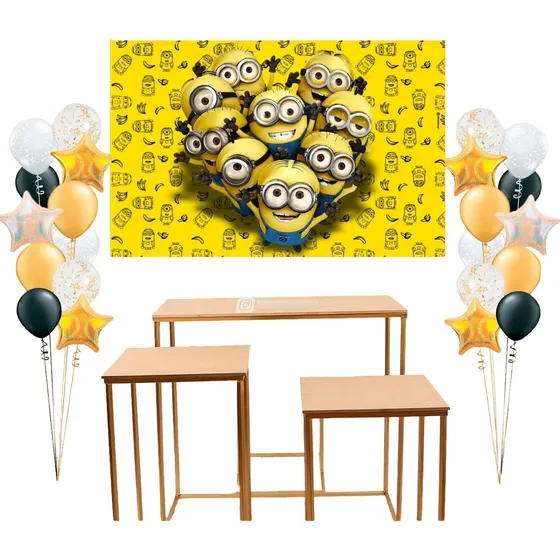 Fondo De Tela Los Minions - Decoración Mesa De Cumpleaños 