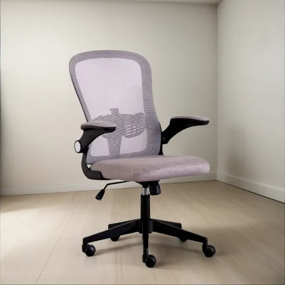 Silla Oficina Weir Ergonómica Giratoria Para Escritorio Gris