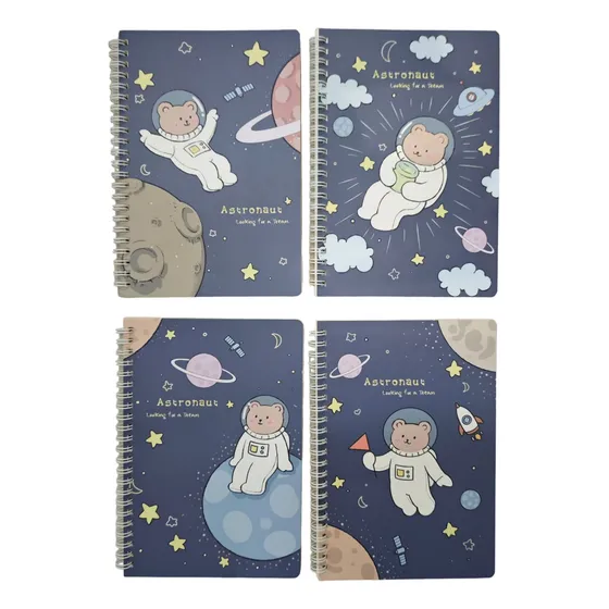 Pack 4 Cuadernos 60 Hojas Encuadernado Espiral Utiles Escola