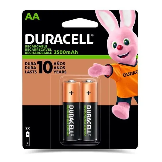 Pilha Duracell Alcalina Pequena Aa Recarregável Com 2 Uni