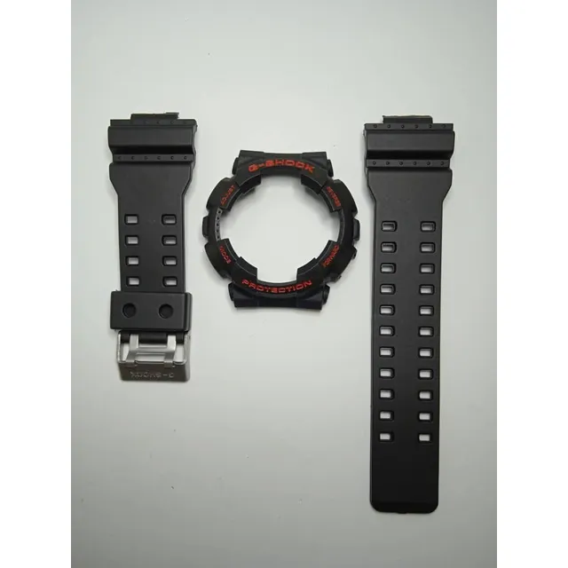 Kit Carcasa + Correa Casio G-shock Ga -100 Negro Letras Roja
