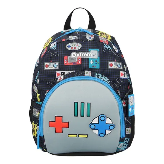 Mochila Escolar Xtrem Power 311 Con Diseño En El Frente Color Azul Diseño de la tela Liso