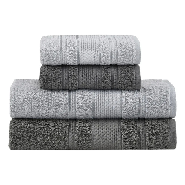 Jogo De Toalhas Buddemeyer Bella Extra Soft Banho 4 Grafite/cinza Lisa