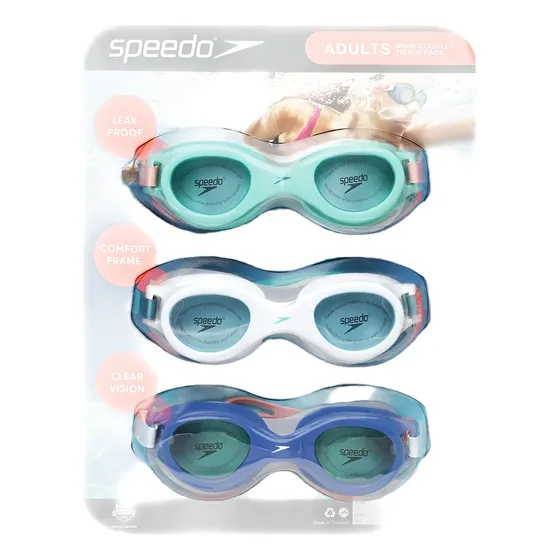 Goggles De Natación Speedo Adulto Dama Con 3 Pzas Color Multicolor