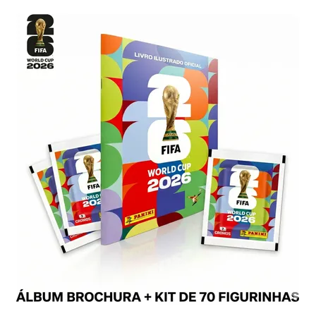 Kit Álbum Capa Mole + 70 Figurinhas Copa Do Mundo Fifa 2026
