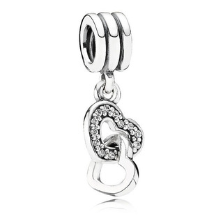 Charm Colgante Corazones Entrelazados 100% Plata S925 Ale Charm Colgante Corazones Entrelazados 100% Plata S925 Ale