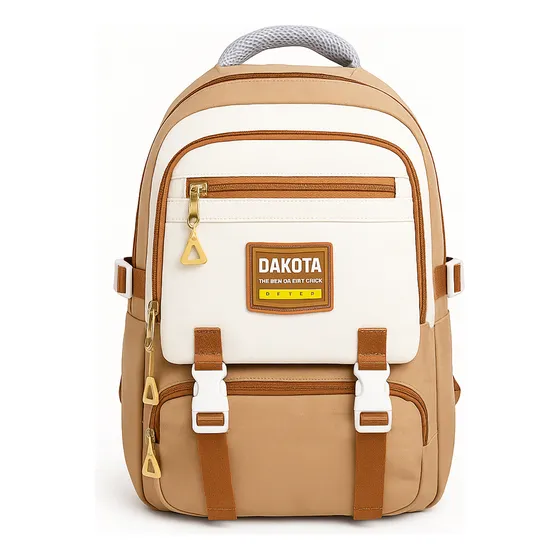 Mochila Infantil Dakota Marrón Escolar 17l Con Compartimentos