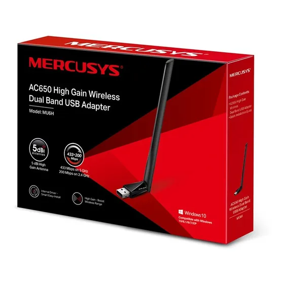Adap Usb Inalámbrico De Banda Dual De Alta Ganancia Ac6 Mu6h