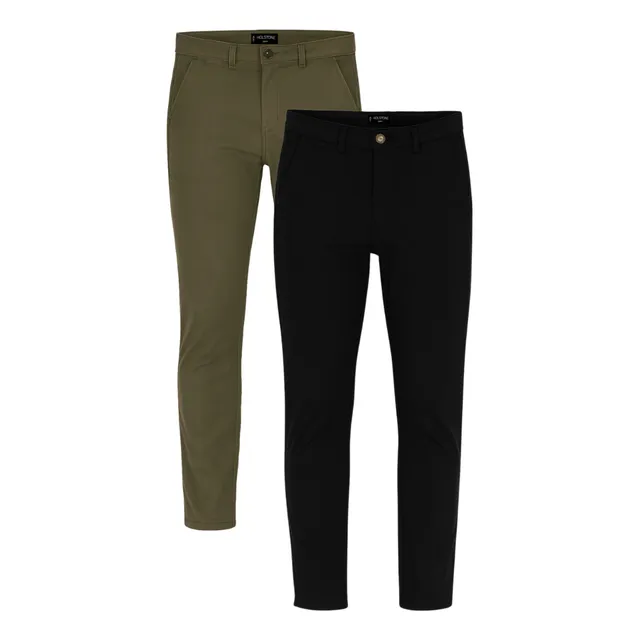 2 Pack Pantalones Estilo Chino De Gabardina Hombre Holstone