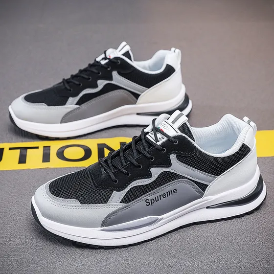 Zapatos De Hombre Fooraabo Mesh Sneakers Con Diseño De Capot