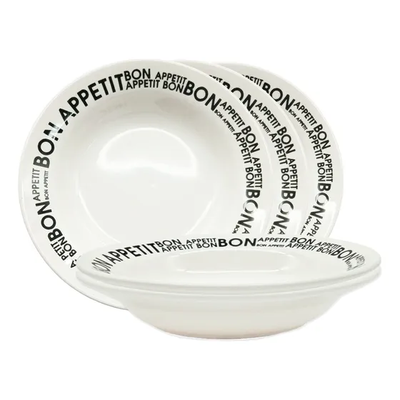 Plato Hondo Biona Bon Appetit 22 Cm Decorado / X 6 Unidades