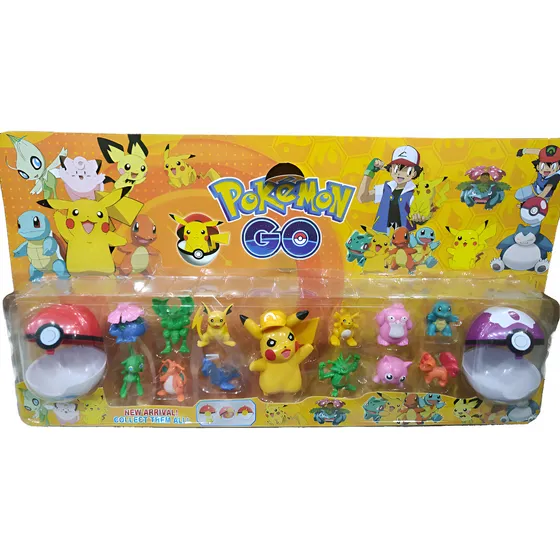 Personajes Pikachu Pokemon Blister X13 Pokemones +2pokebolas
