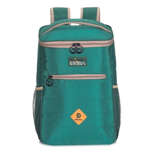 Mochila Conservadora Discovery Con Interior Térmico Y Bolsil Color Azul Petróleo Diseño De La Tela Lisa