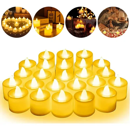 50 Velas De Té Luz De Led Realistas Electrónicas A Batería