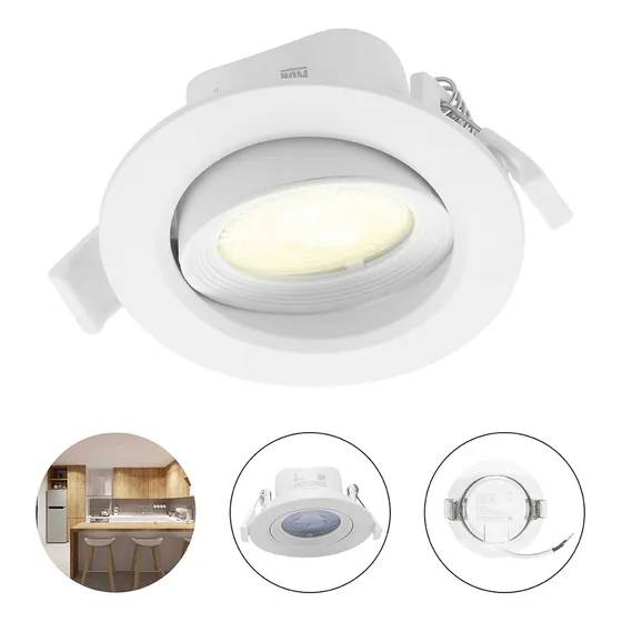 Spot Led Dirigible 5w Luz Cálida 3000k 350 Lm Ángulo 30° Empotrable En Techo Diseño Moderno Y Compacto Ahorro De Energía Fácil Instalación 25,000 H De Vida Ideal Hogar Y Oficina Illux Site Tl-2901