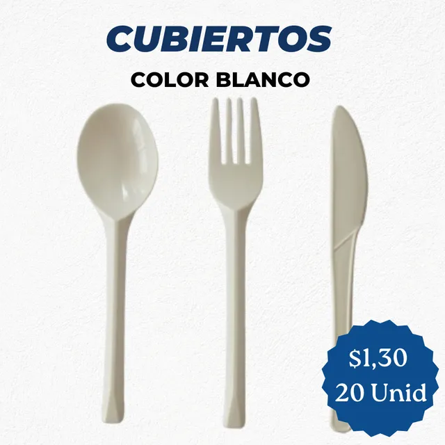 Cubiertos Plasticos Cucharillas Cuchillos Tenedor 40 Unid