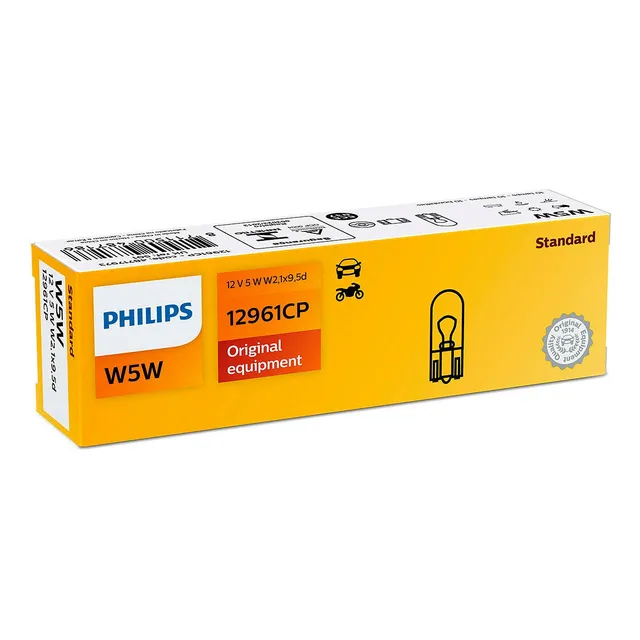 Pack 10 Lampara W5w Circuito Impreso Philips 12v 5w 