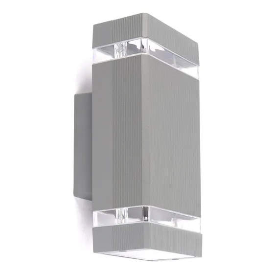 Aplique De Pared Bidireccional Exterior Aluminio Con Luz Led