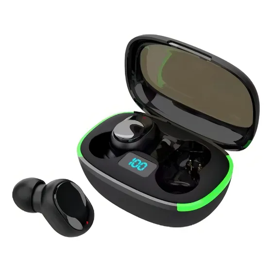 Fone Bluethooth 5.3 Visor De Bateria Com Conexão Inteligente Cor Preto Luz Verde