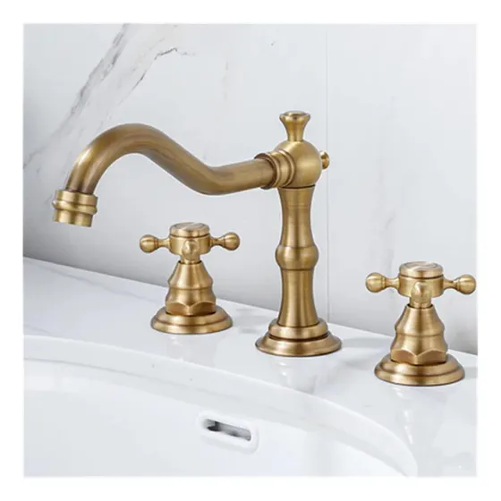 Grifo Lavabo Baño Laton Dorado Fregadero Antiguo Agua Lavado
