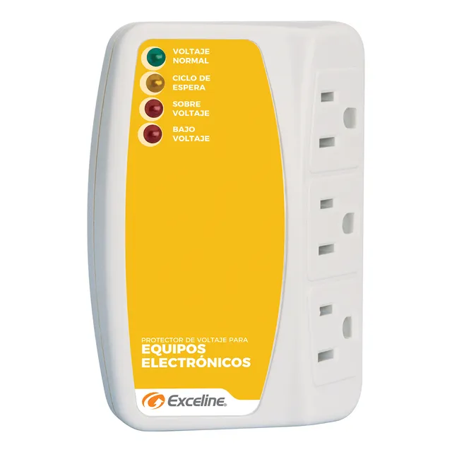 Protector De Voltaje Equipos Electrónicos 120v 3 Tomas