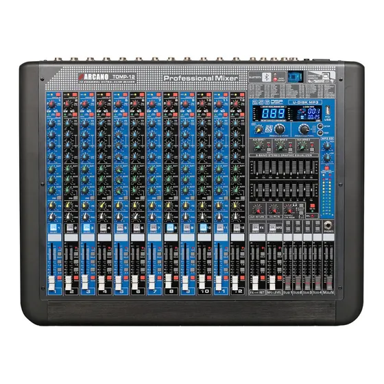Mesa De Som Arcano Tomp-12 Duplo Eq 256 Dsp Efeitos Usb Sj
