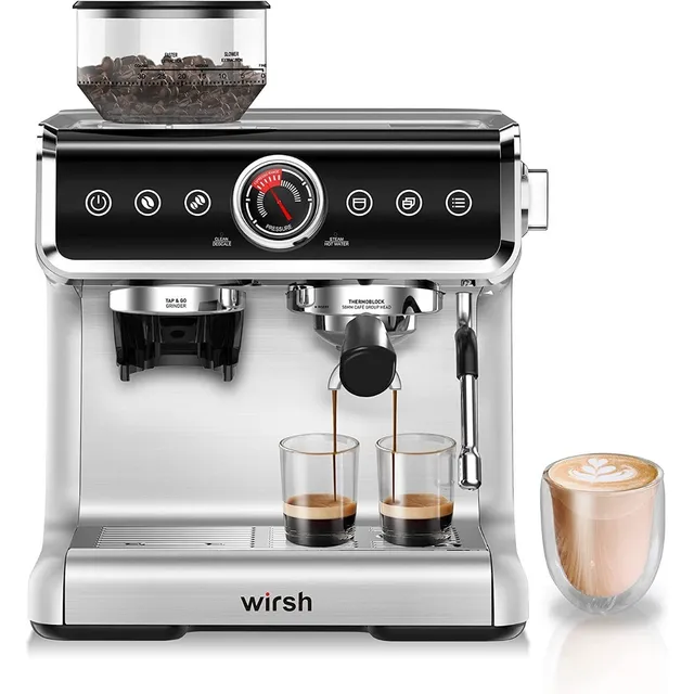 Wirsh Espresso Machine With Coffee Grinder 15 Bar