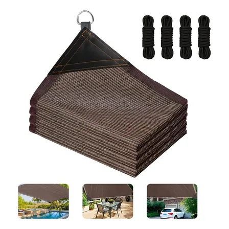 Malla Sombra Reforzada Para Exteriores 5×3 Metros Color Café Sombreado 90% Y Bloqueo Uv 95% Maya Sombra Raschel Toldo Café Para Jardin Marrón Oscuro