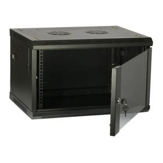 Rack Tipo Gabinete De Pared 6u Con Puerta De Vidrio - Llave