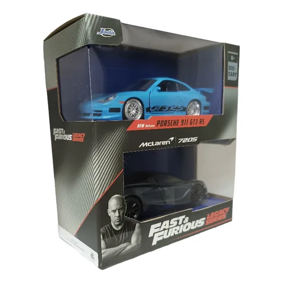 Pack Fast & Furious Porsche 911 Gt3- Mclaren 720s, Esc. 1:32