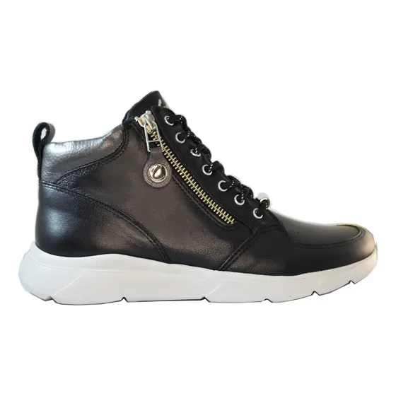 Borcego Cavatini Heli Mujer Cuero Cordones Y Cierre Lateral