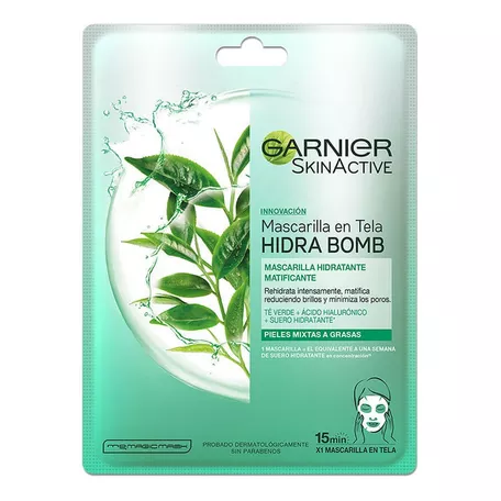 Mascarilla Garnier Hidra Bomb Matificante De Té Verde