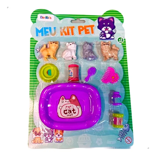 Kit Pet Brinquedo Mini Gatinho Com Acessórios 11 Pç