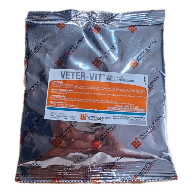 Vitamina Vetervit 100 Gramos Aves Y Cerdos Veter-vit