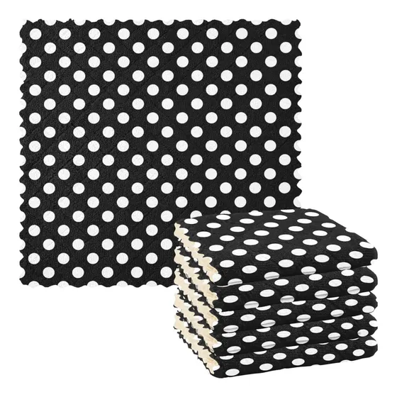 Cataku 6 Paño Cocina Lunar Blanco Negro Trapo Tela Para Mano
