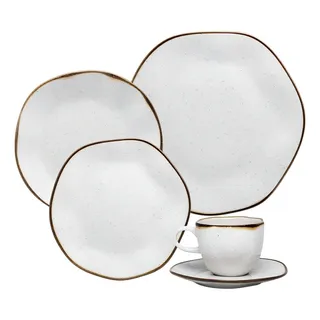 Jogo De Jantar 20 Peças Oxford Porcelana Ryo Maresia Cor Branco Jogo De Jantar 20 Peças Oxford Porcelana Ryo Maresia Cor Branco