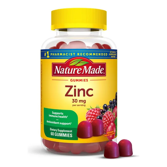 Suplementos De Zinc Nature Made, 30 Mg, 60 Gomitas, Suminist