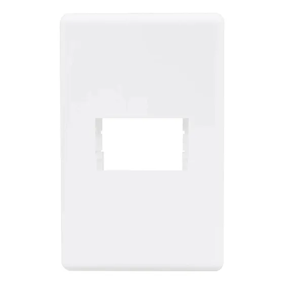 Placa 4x2 Steck 1 Módulo Horizontal Suporte Branco Stella