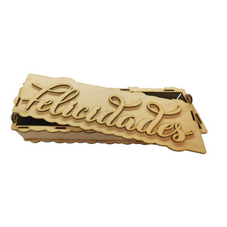 Caja De Mdf De Regalo Felicidades, Toda Ocasión Caja De Mdf De Regalo Felicidades, Toda Ocasión