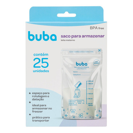 Kit Saco Para Armazenar Leite Materno 25 Unidades 200ml Branco Buba 09923 Kit Saco Para Armazenar Leite Materno 25 Unidades 200ml Branco Buba 09923
