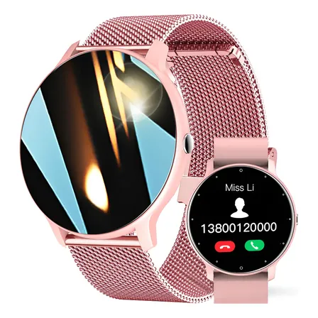 Relógio Inteligente Mulher Smartwatch Feminino Esportes Rose Rosa