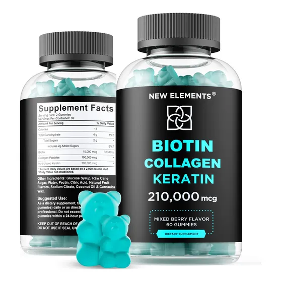 Suplemento De Biotina En Gomitas New Elements Para El Crecim
