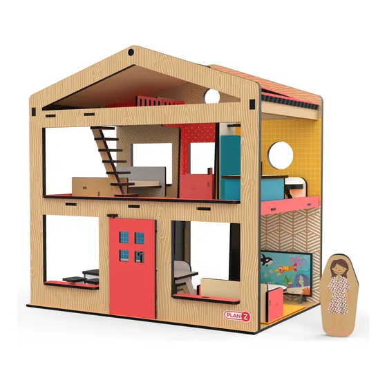 Casa Madera Juego Infantil Niños Incluye Muebles Planz