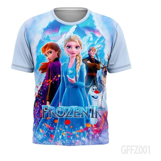 Franela Para Niñas Frozen , Princesas Disney Sublimadas