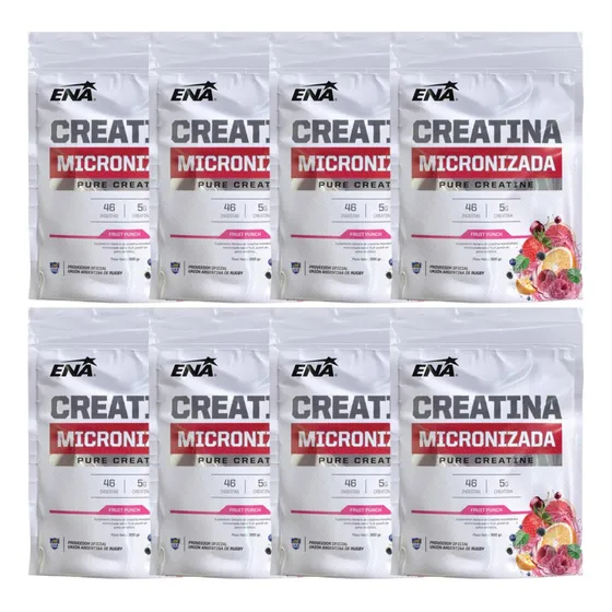 Combo X8 Ena Sport Creatina Micronizada Pura Fruitpunch 300g