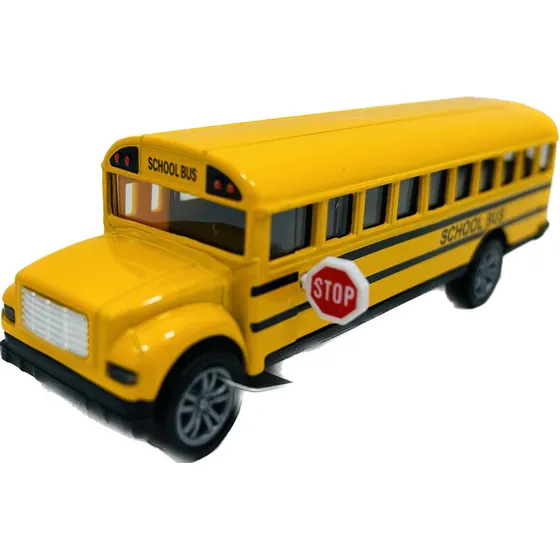 Miniatura Ônibus Escolar Metal - School Bus 1/64 